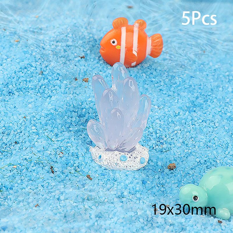 5 Stücke Niedliche Harz Leucht Korallen Miniatur Figur Ornament Simulation Unterwasser Korallen Aquarium Aquarium Dekoration Geschenke