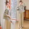 New spring jacquard jacket women's wide-leg pants two-piece set spring design wear a complete set