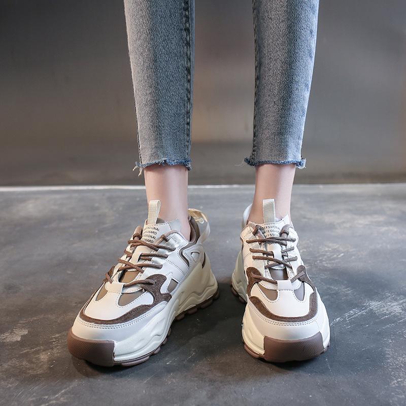 Daddy shoes women's new spring thick-soled flats, slimmed sports casual single shoes, versatile student soft-soled women's shoes