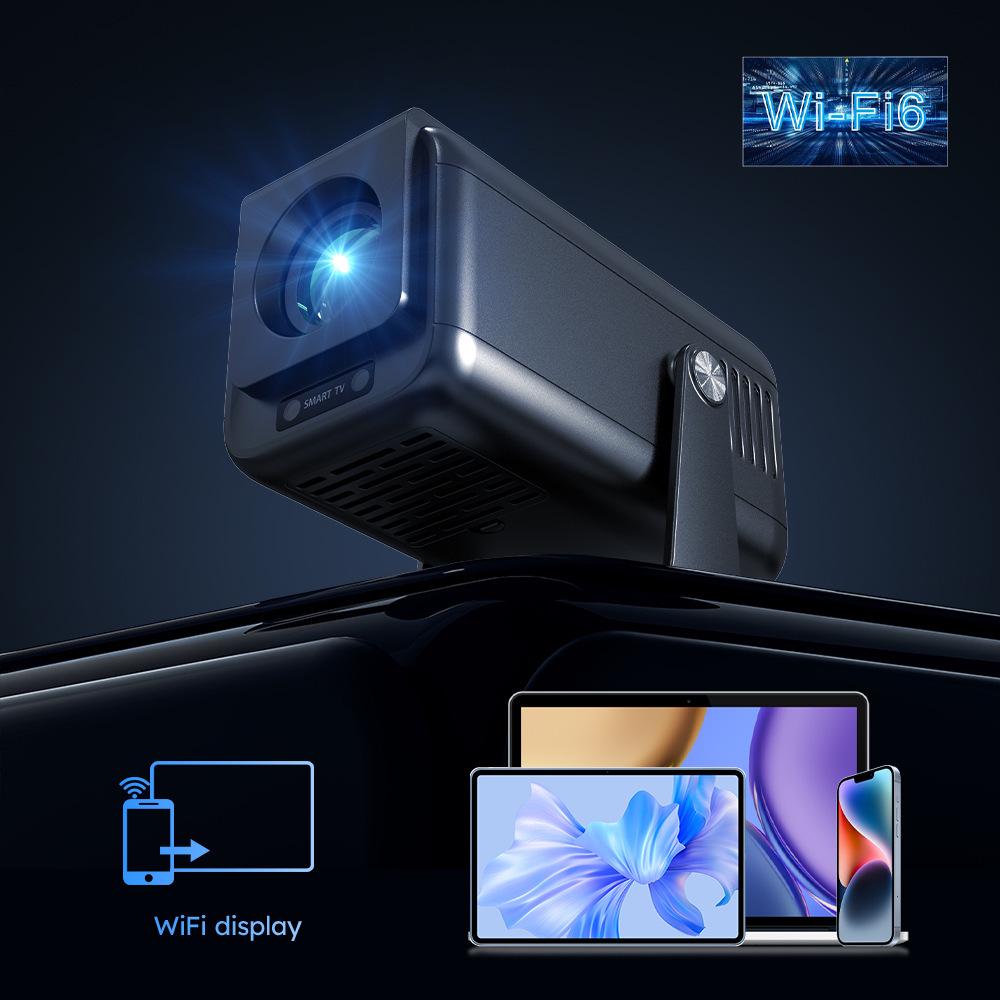 CrossV1 HY500 4K Android Projector, 1080P HD, Wireless Screen Mirroring, Portable for Home & Outdoor Use.