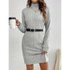 Vestito da donna a maglia a maniche lunghe slim fit