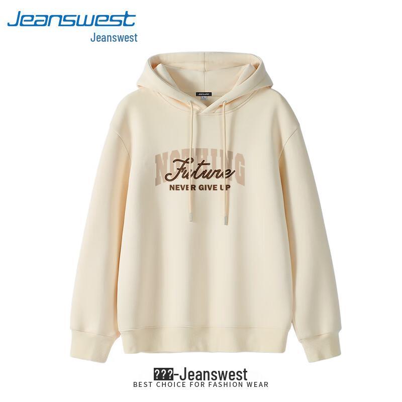 Jeanswest Men's Heavyweight American Retro Letter Print Hoodie
