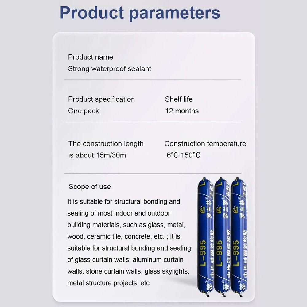 1Pcs Silicone Structural Adhesive 750g Neutral Sealant for Window Door Gap Roof Leak Repair