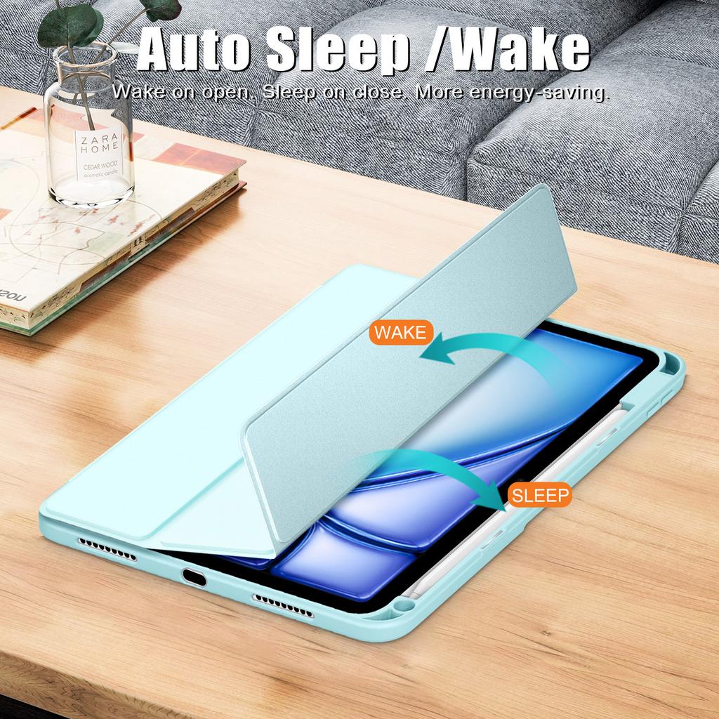 Kožené pouzdro s trojdílným stojánkem pro iPad Air 11 (2025)/(2024)/Vzduch (2022)/(2020)/Pro 11 (2022)/(2021)/(2020)/(2018)