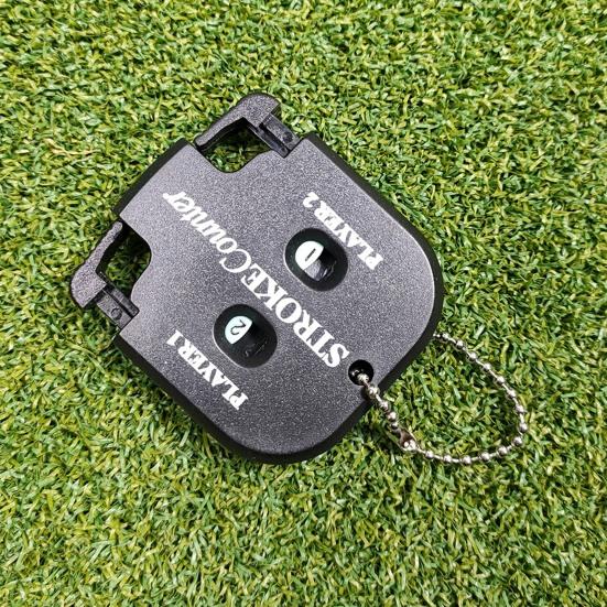 Portable Golf Score Counter Clicker, 2 Player Stroke Counter Scorer Indicator, Mini Square Score Keeper for Golf Training Competitions & Games