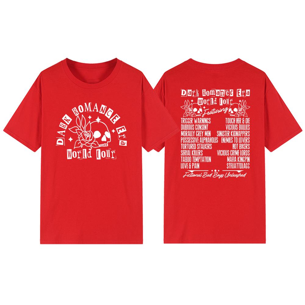 Dark Romance Era World Tour Shirt Dark Romance Book Club T-shirt Unisex Short Sleeve T-Shirts Graphic T Shirts Book Lover Gift