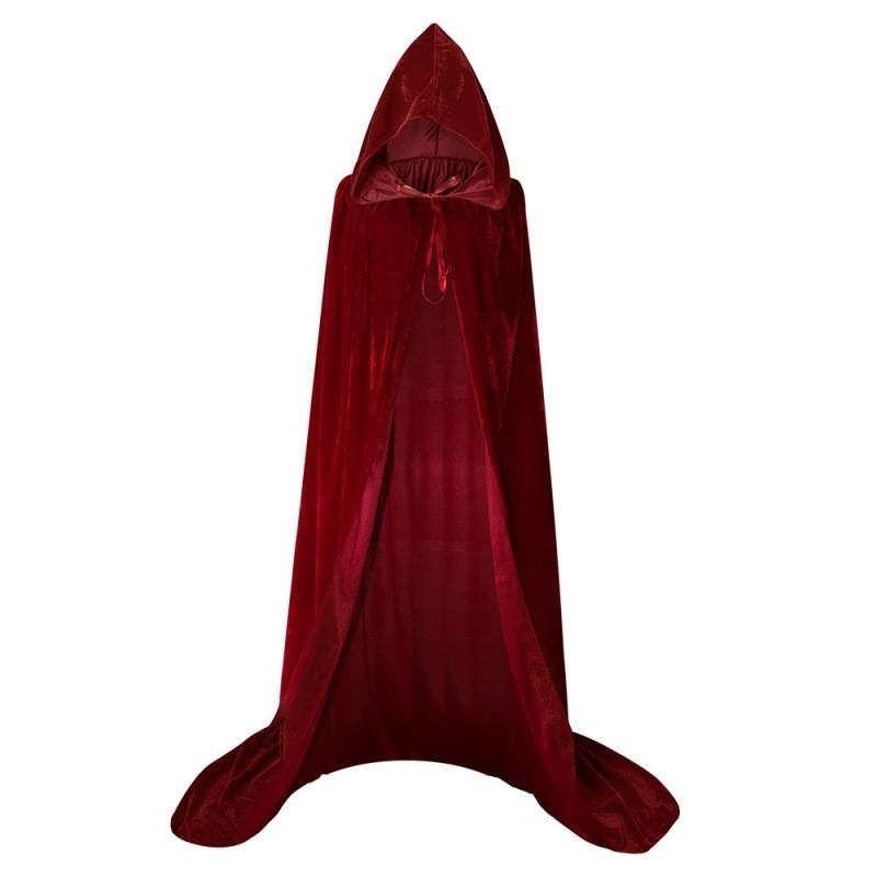 Hood Cosplay Cloak Medieval Long Cape Halloween Party Women Men Adult Long Mage