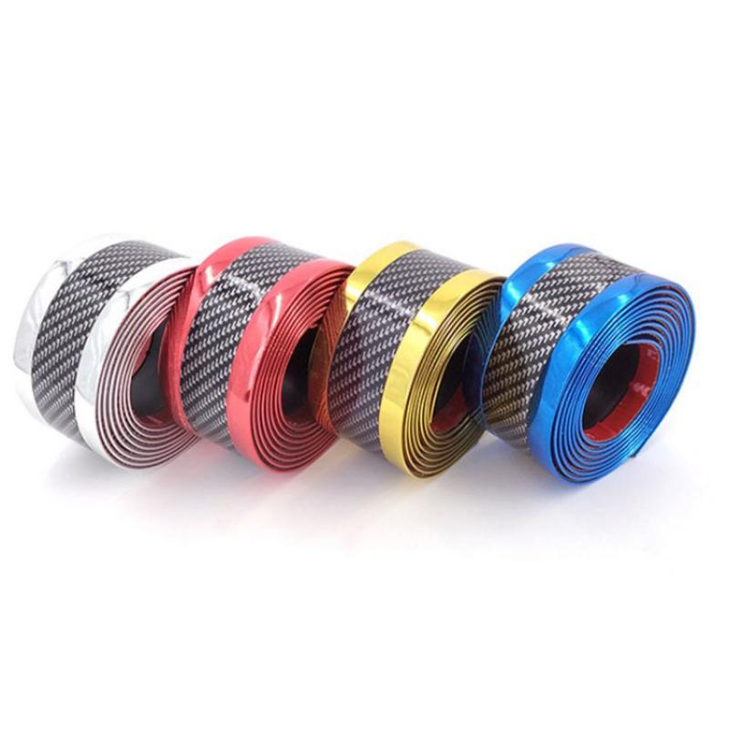 Car Threshold Protection Bumper Film Sticker Car Styling Carbon Fiber Anti Scratch Door Sill Protector Rubber Strip Car