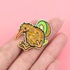 Artistic Textured Brooch Cartoon Kiwi Bird Design Zinc Alloy Brooch Pin Bag Sweater Suit Lapel Decorative Enamel Badge Versatile Accessory