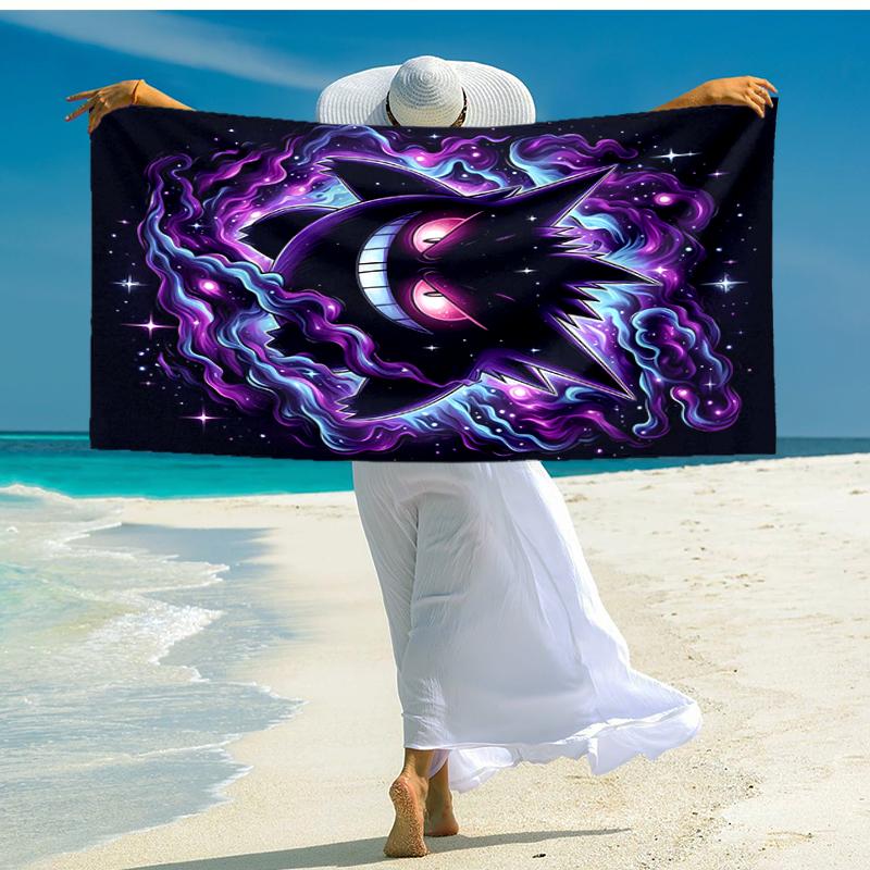 1pc Gengar1 Beach Towel, Comfortable and Thick, and Swimming/Bath/Picnic/Camping Towel, Suitable for Seaside Beaches