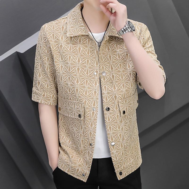 

Winter 2026 Stylish Hairdresser Handsome-Print Mid-Sleeve Lightweight Jacket M [85-100] хакі