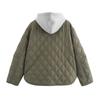 Street Fashion Quilted Hooded Padded Jacket Womens Casual Winter Coat