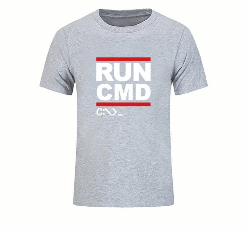 Run Cmd Programmer T Shirt Great Youth Rude T Shirts Round Collar Short Sleeve T Shirts 2XL