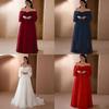Elegant One Shoulder Long Sleeve Chiffon Dress For Wedding And Party With Classic Style For Women