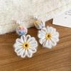Sweet Daisy Flower Earrings Temperament Bohemia Dangle Earrings Flower Crochet Earrings  Daily
