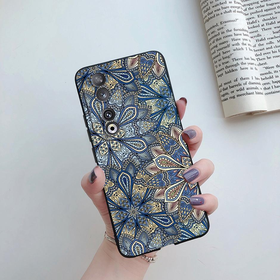 

For Honor 90 Case Funda REA-NX9 Soft Silicone TPU Cute Cartoon Phone Cover Shell for Huawei Honor90 Cases Colorful Flower Coque Honor 90