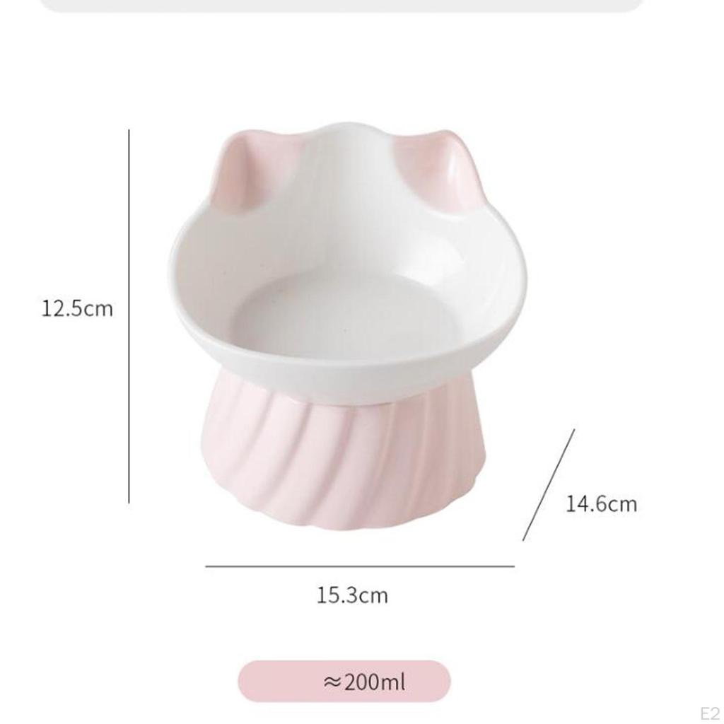 Cat Food Bowls, 15 Degree Tilting Skid Feeding Station Basin Large Capacity Drinking Raised