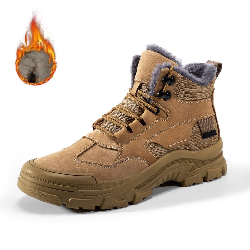Winter Cotton Men's High-top Boots, Hiking Shoes, Men's Work Shoes,Ankle Boots,Outdoor Boots,Sports Shoes,All-season Mesh Lining