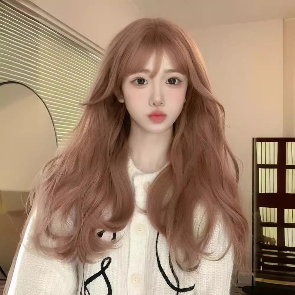 Orange Lolita Long Curly Wig for Women - Big Wave Summer Full Headpiece