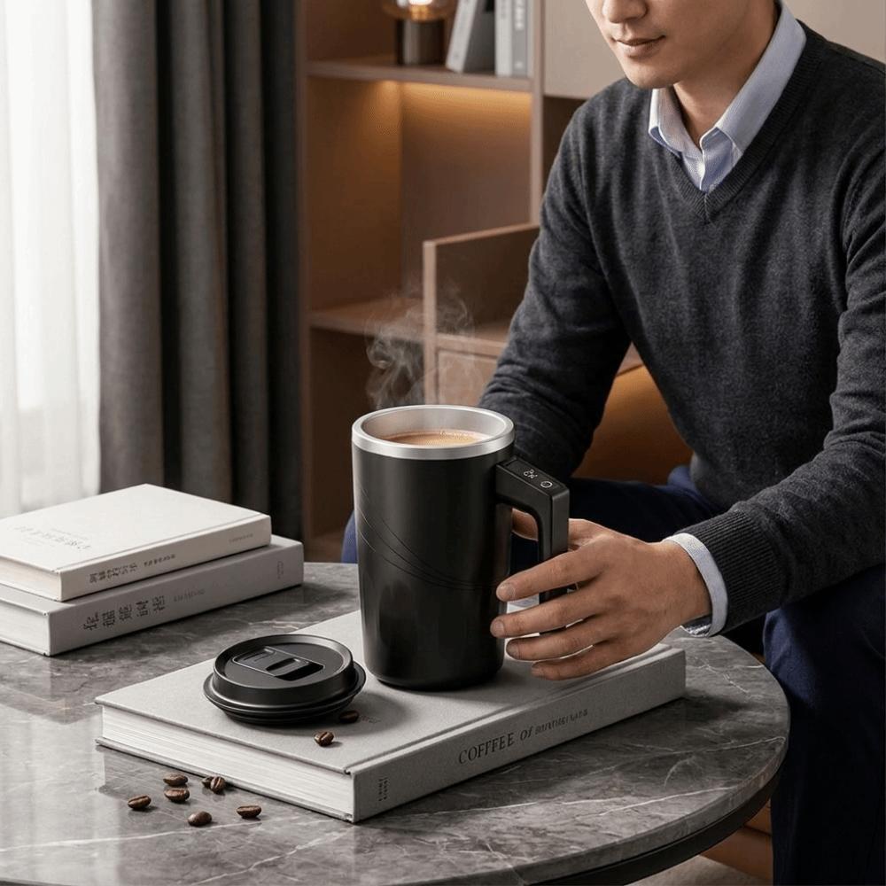 400ML Stirring Mug Large Capacity Mixing Cup Temperature Display Smart Thermal Cup Tea