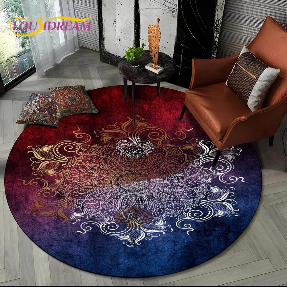 3D Mandala Meditation Nature Spirit Yoga Bohemia  Round Carpet Rug for Living Room Bedroom Child Decor,Pet Area Rug Non-slip Mat