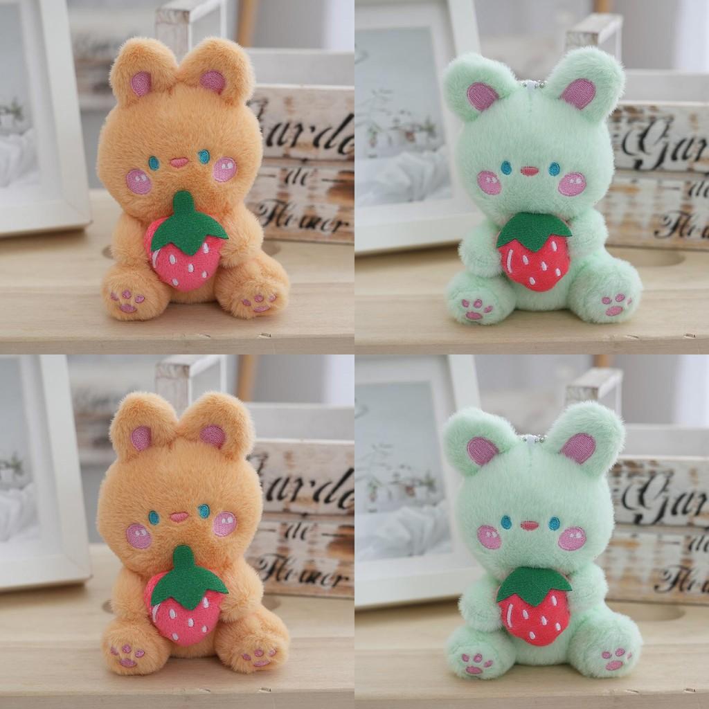 Adorable Cute Plush White Rabbit Keychain Creative Fruit Bunny Plush Toy For Girls