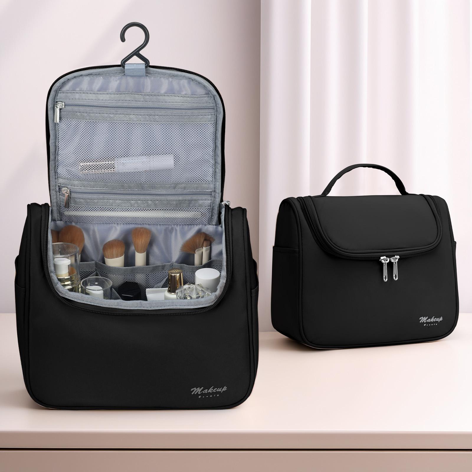 

Модная косметичка Водонепроницаемая сумка для хранения макияжа Сумка-органайзер высокого качества Дорожная сумка для хранения туалетных принадлежностей косметический чёрный