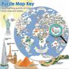 Puzzle Redondo Bopster de 1000 Peças - Mapa Mundi 4 em 1