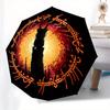 The Lord of the Rings Eye of Sauron T Shirt Umbrella, Portable 3 Fold Compact Umbrella for Men & Women,S275