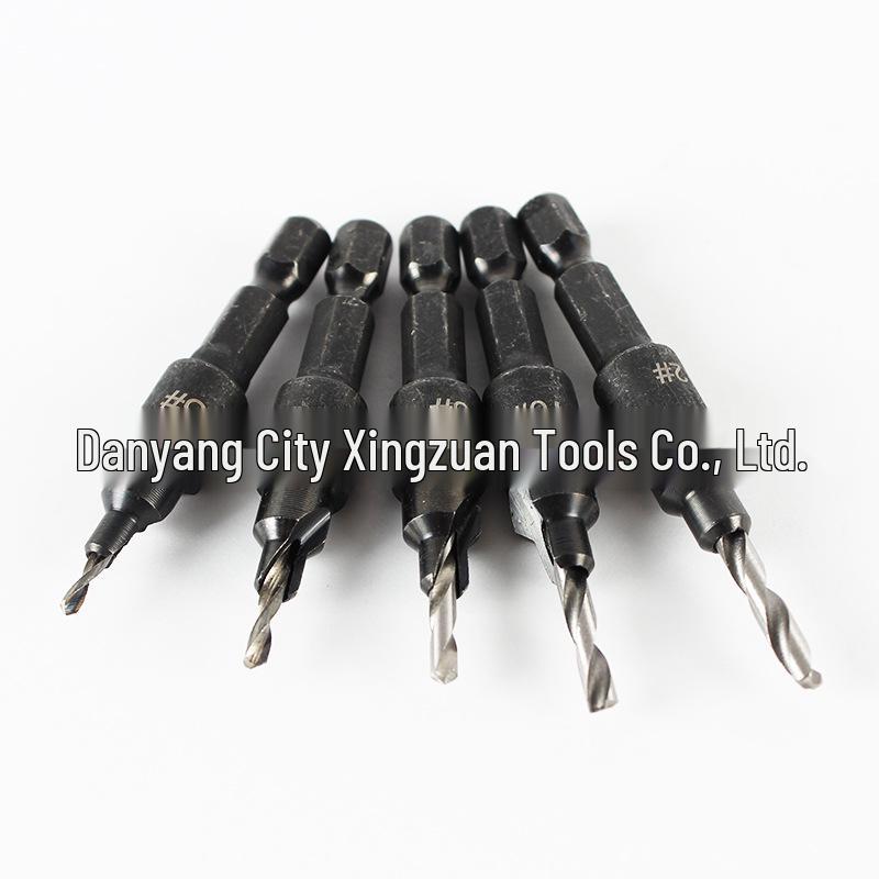 Titanium Plated Hex Shank Woodworking Countersink Drill Bit for Household Use