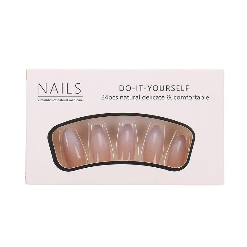 Exclusive Gradient French Short Wearable Nails - 24-Piece Set