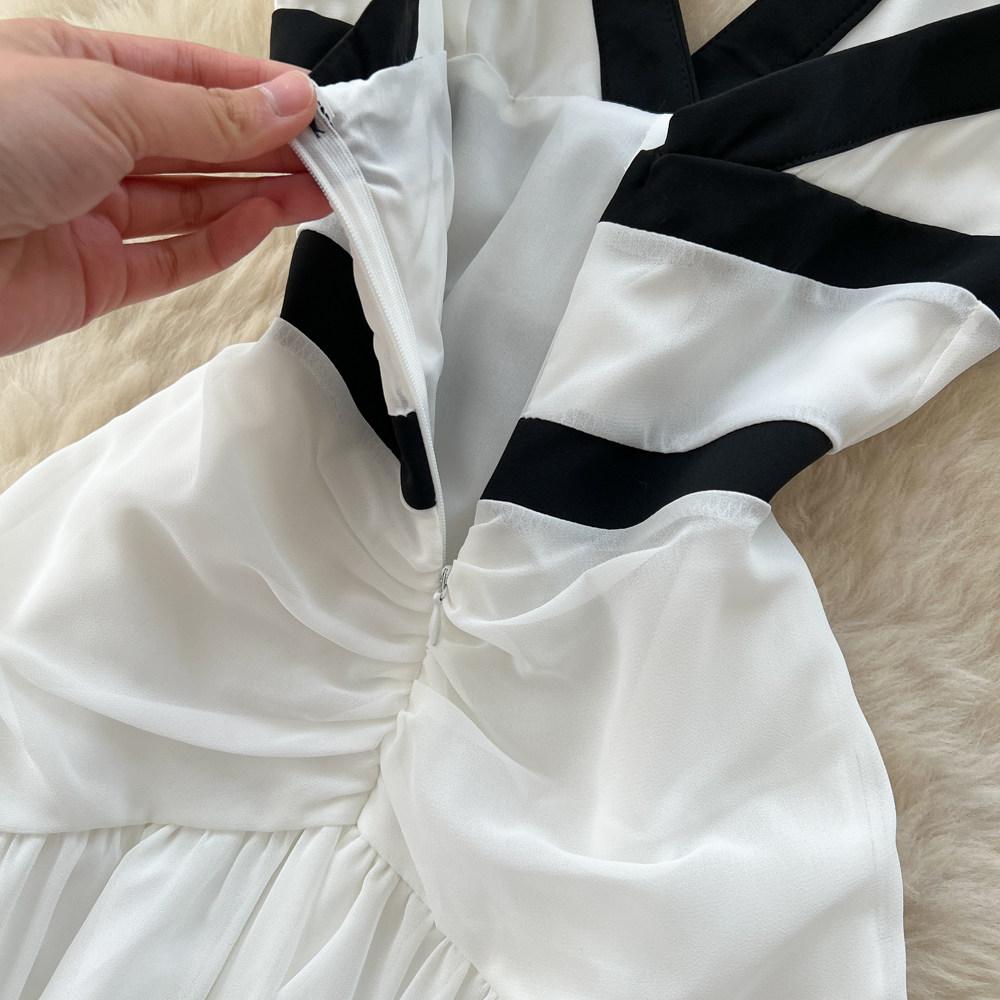 Rochie Maxi Lungă cu Bretele Subțiri pentru Plajă de Vară pentru Femei Sexy cu Decolteu în V și Spate Decoltat Rochie de Seară