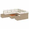 9 Piece Beige Garden Sofa Set with Cushions