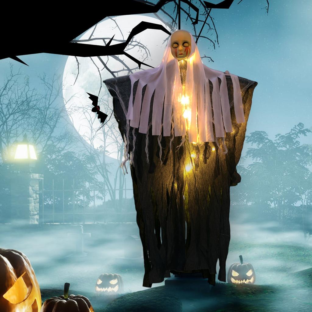 LED Halloween Hanging Skeleton Atmosphere Decoration Props