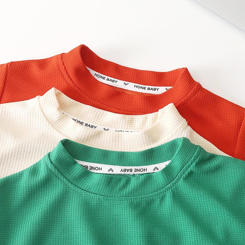 Uformelle barn kort erme shorts sett sommer barneklær gutt jente baby t-skjorte bukse antrekk ensfarget treningsdrakter 1-8 år