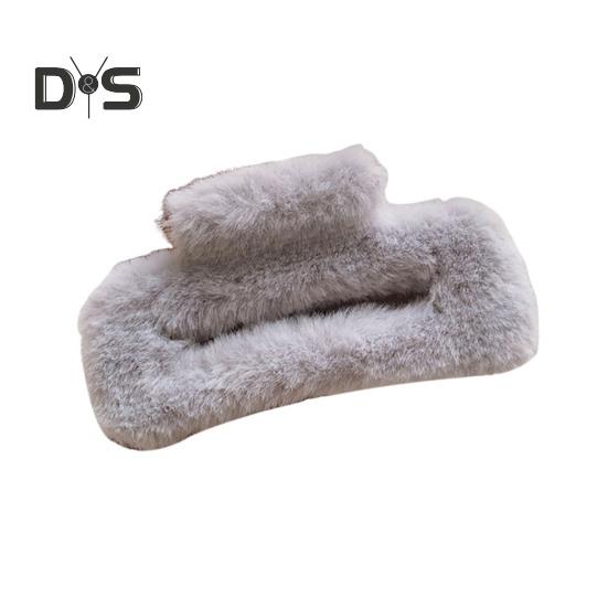 

Женская плюшевая заколка для волос с дизайном «пружинная задняя часть головы», большая заколка для волос, прямоугольный зажим для волос в виде акулы, аксессуар для волос серый