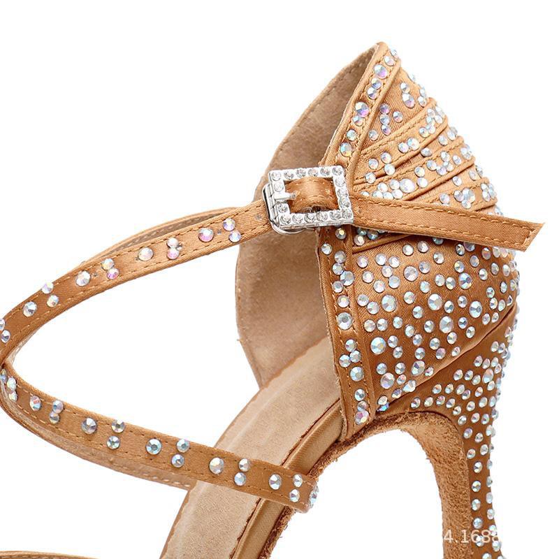 Saténové dámské boty na latinskoamerické tance vysoké podpatky dospělé taneční boty sálové taneční boty boty na společenské tance měkká podrážka