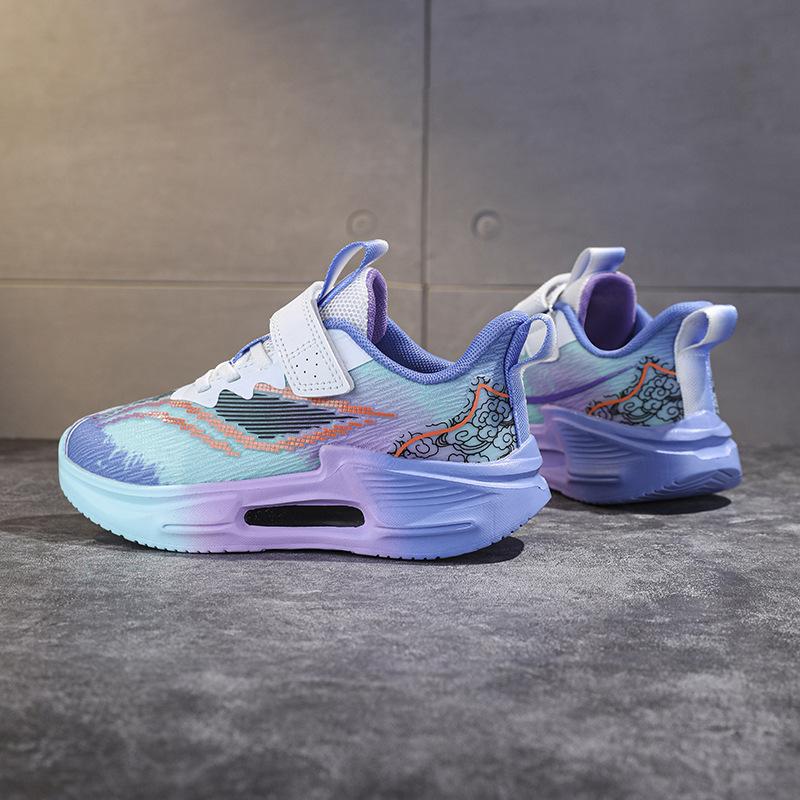 Children's sports shoes, jogging shoes, cushioning soft sole 2025 spring new girls and boys mesh running shoes, medium and old children