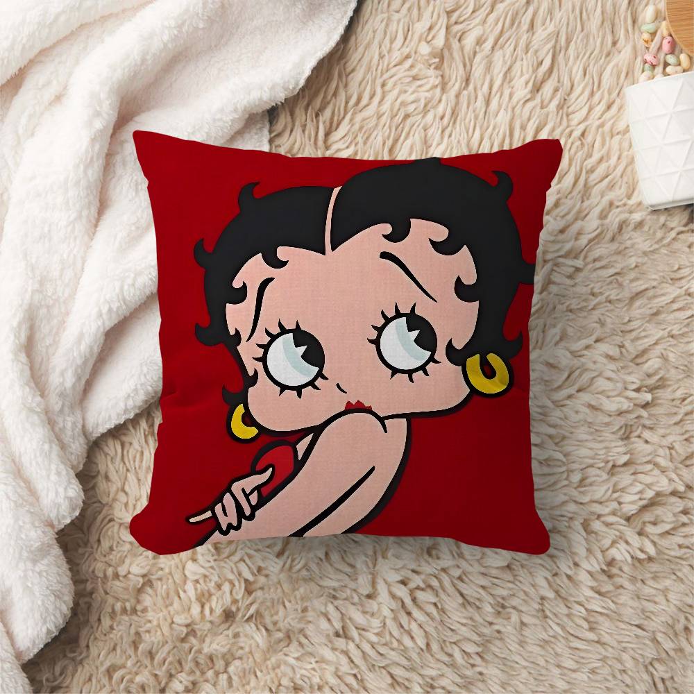 Animation BBetty BBoop Maple Design Cushion Cover Happy Autumn Harvest decor Holiday Decorati Pillow Cover