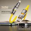 240W 4-in-1 Silicone Data Cable with Zinc Alloy Connectors for Super Fast Charging