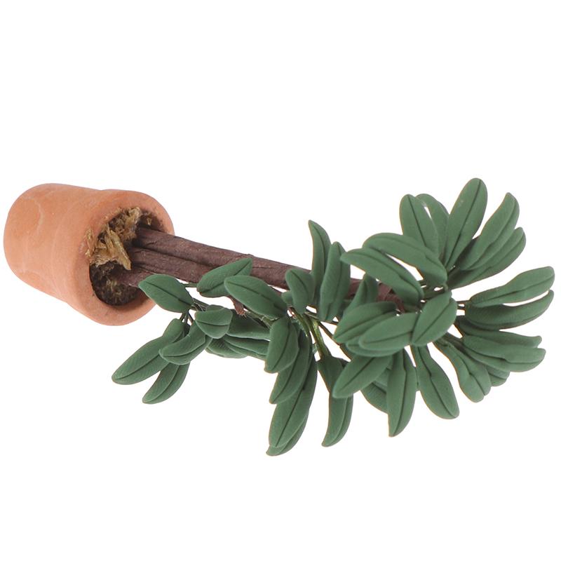 1/12 Păpușă Miniatură Ghiveci Plantă cu Frunze Verzi Decor Grădină Jucărie