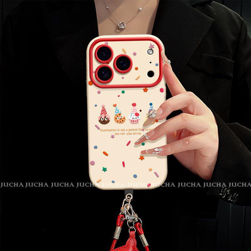 iPhone 17 Pro Case: High-End, Niche, Apple 16, Fresh, Simple Full Screen, Colored Dots, Cookie Design