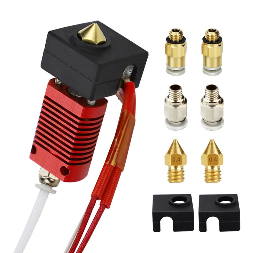 9Pcs Brass Nozzle Pneumatic Connector DIY 0.4mm MK8 Nozzle Extruder Hot End Kit for Creality Ender 3 Pro 3D Printer