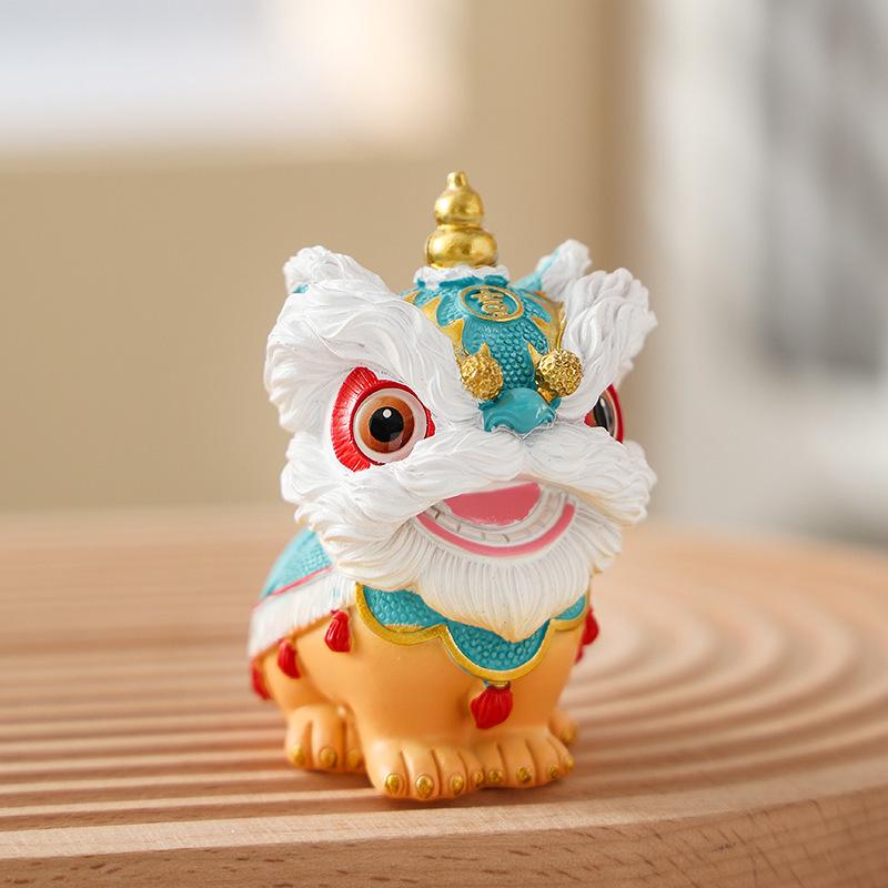 Lion Awakening Ornament, Chinese Style Desktop Decoration, Friend Gift