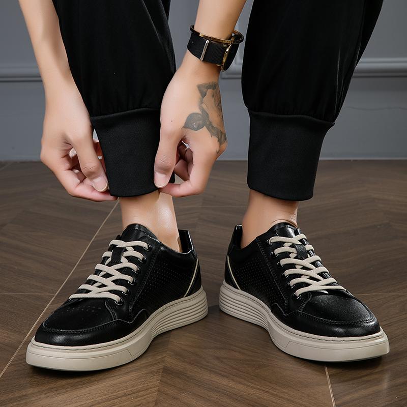 Primăvara vară Pantofi pentru bărbați, respirabili, scobiți, pantofi ușori albi, casual, pantofi albi, pantofi pentru plimbare, pantofi de skateboard