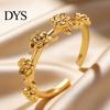 Daily Wear Adjustable Ring Rose Flower Stackable Band for Women Girls Layered Carving Wrap Open Jewelry Gift Birthday Valentine's Day