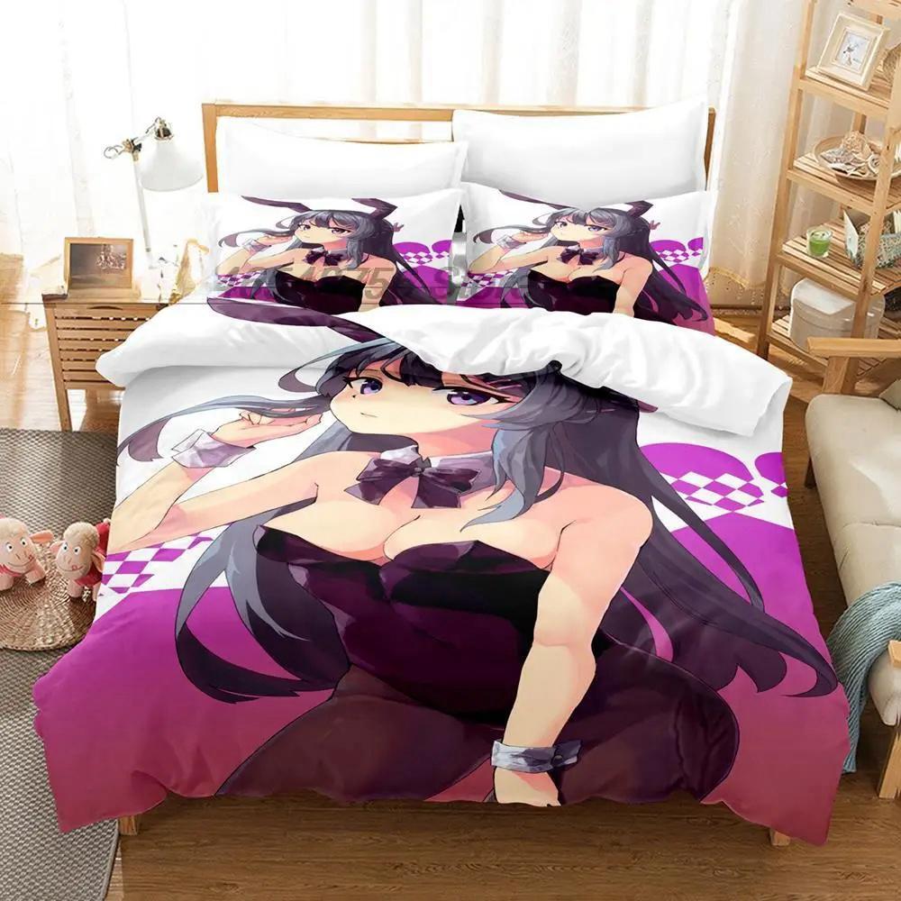 Comforter 3D Print Anime Sexy Girl Sakurajima Mai Bedding Set Single Twin Full Queen King Size Bed Set Adult Kid Bedroom S