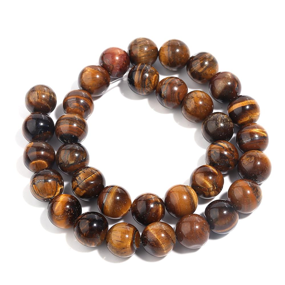 1 Strand 4 6 8 10 12 14mm Natural Yellow Tiger Eye Stone Beads Smooth Round Loose Beads For Jewelry Making DIY Necklace Bracelet