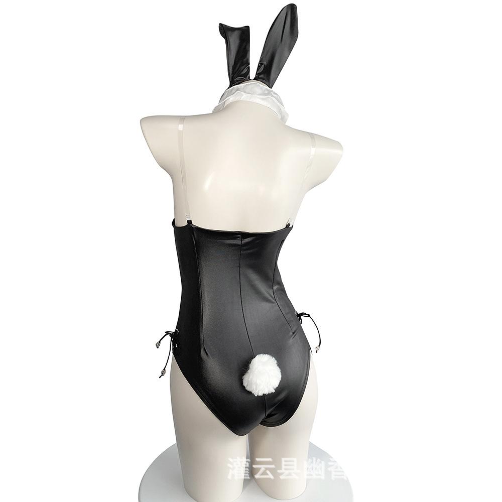 New sexy lingerie sexy flirting bunny hidden button open crotch onesie cute suit