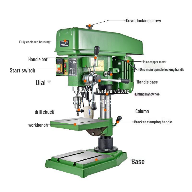 High-Precision Heavy-Duty Multipurpose Industrial Bench Drill and Mill Tap Machine